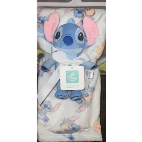 Disney Stitch Baby Blanket With Stuff Toy NEW W/ Tags , Lovely Soft Baby Gift