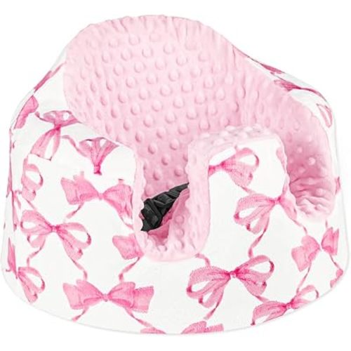 Baby Seat Cover Compatible with Bumbo and Nuby Seat, Pink Bow