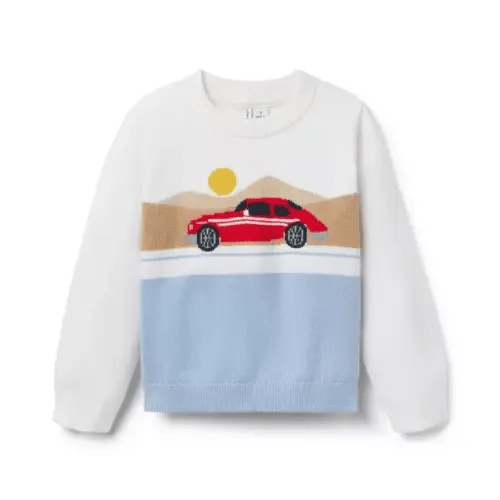 Boy Jet Ivory The Race Car Sweater by Janie and Jack