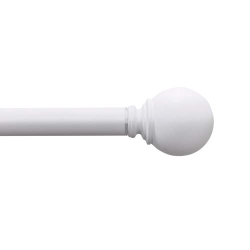 Mainstays 1" White Ball Adjustable Single Curtain Rod, 30-84"