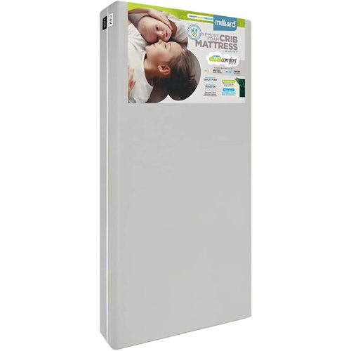 Milliard Matelas en mousse à mémoire de forme, édition 2022, technologie de rabat, côté ferme pour bébé et côté doux pour tout-petit, housse 100 % coton