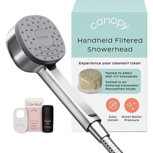Canopy Handheld Filtered Shower Head & Scalp Massager, Black