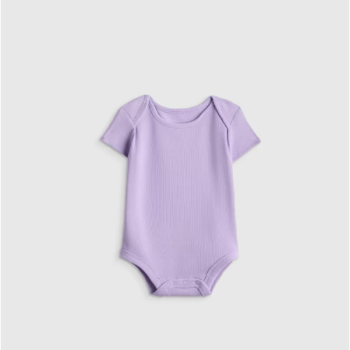 3-6M Softest Rib Short Sleeve Bodysuit in Violet Mist