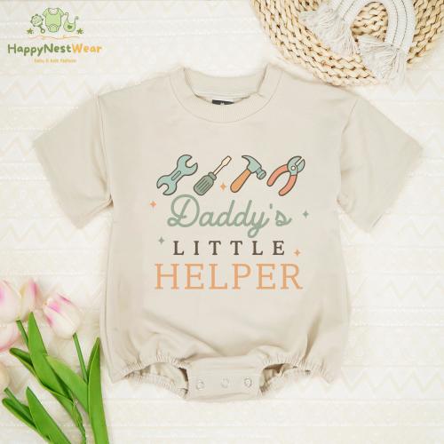 Daddy's Little Helper Tools Baby Romper, Handy Dad Gift, Construction Baby Bodysuit, Cute Baby Boy Clothes, Baby Shower Gift, Newborn Gift