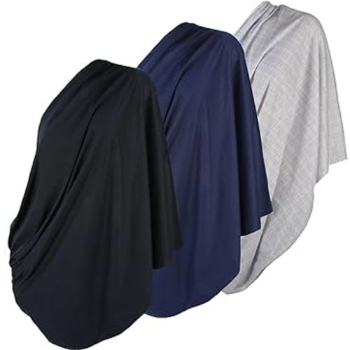 3 Pack Nursing Covers for Breastfeeding – Soft Infinity Scarf, Privacy Cover-Up Shawl – Lightweight, Breathable Nursing Wrap (Navy Blue, Grey, Black)