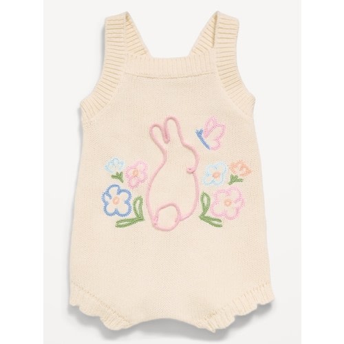 Sleeveless Embroidered Sweater One-Piece Romper for Baby
