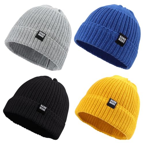 JANGANNSA Simple Knitted Baby Beanie Hip-Hop Boys Winter Hat Toddler Kids Bonnet for Girls 0-5Y