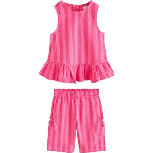 Stripe Peplum Top & Pants Set, 6-9M