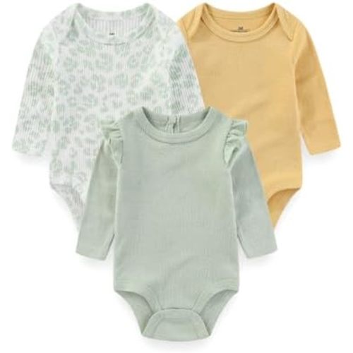 BIGBIGKISS Baby Long Sleeve Bodysuits Cotton Infant Baby Boy Girl Clothes