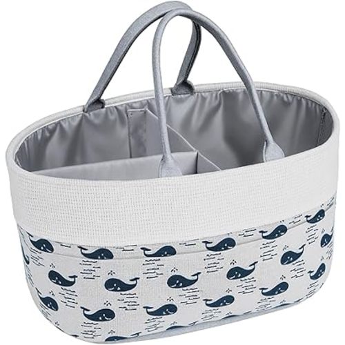 Lemonfilter Baby Diaper Caddy, Nursery Organizer & Car Storage Bag for Baby Diapers and Wipes, Baby Storage Basket with Handle, Changing Table Organizer for New Parents, Ideal Gift for Baby Shower