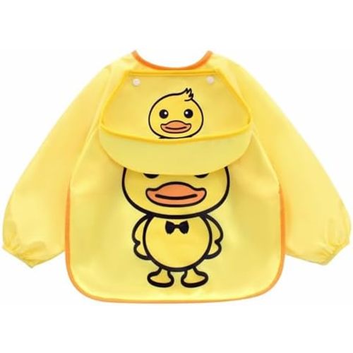 Baby Long Sleeved Smock Bibs Shirt for Girl or Boy, Toddler, 6-36 Months, Essential Must Have for Eating, Feeding,