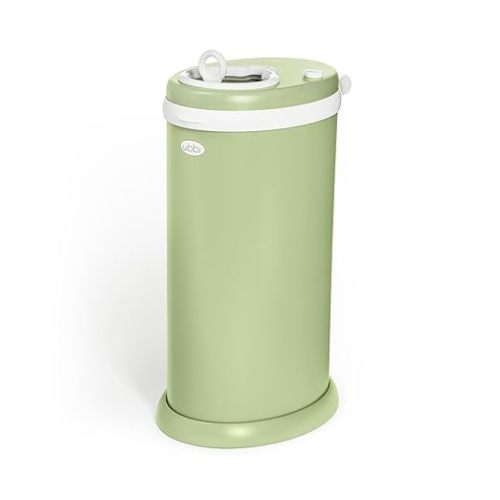 Ubbi Stainless Steel Diaper Pail, Odor Locking, No Special Bag Required, Award-Winning, Registry Must-Have, Matte Grey