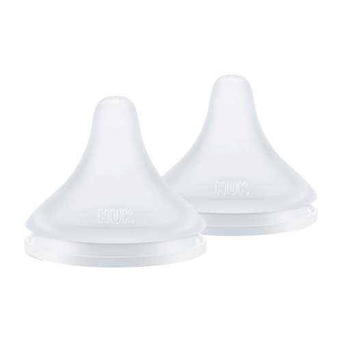 NUK Perfect Match Medium Flow Nipple, 2 Pack, Soft Silicone, Breast-like Design