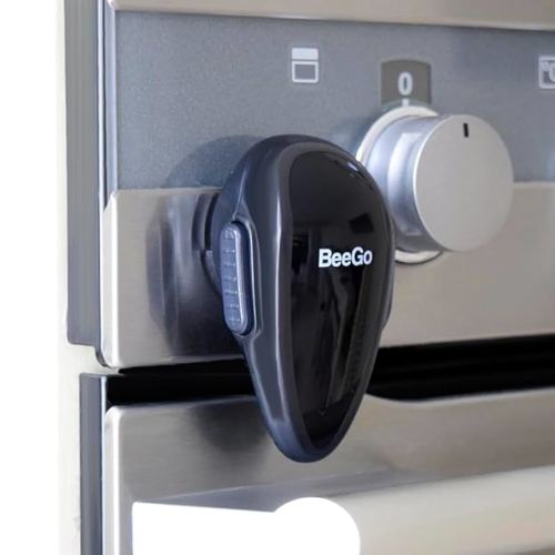 Oven Lock Child Safety – Award Winning Self-Adhesive Baby Proofing Oven Door Latch, Easy Install Heat-Resistant Safety Lock by BeeGo (Black)