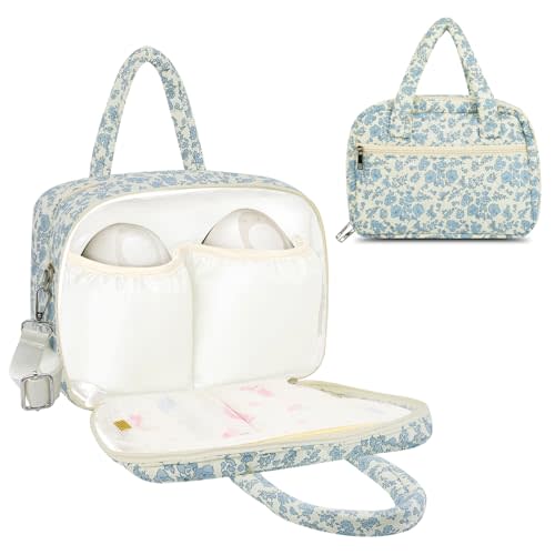 rain bunny Cotton Quilted Wearable Breast Pump Bag Compatible With Elvie, Willow and Momcozy, Pumping Bag for Work, Travel