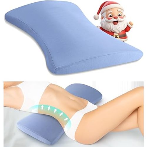 Lumbar Support Pillow for Bed Relief Back Pain: Lower Back Pillow for Sleeping - Memory Foam Waist Pillow - Back Wedge Bolster Pillow for Side, Back&Stomach Sleepers - Bed Rest Pillow for Car, Sofa
