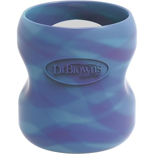 Dr. Brown's Options+ Wide-Neck Glass Bottle Sleeve, 100% Silicone, Glow-in-the-Dark, BPA-Free, 5 oz, 1-Pack