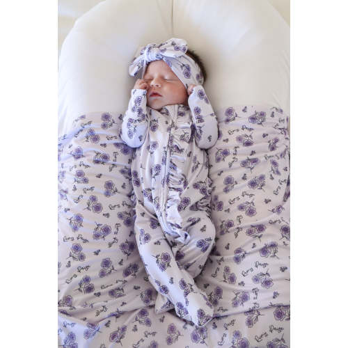 Ruffle Zipper Footie | Amethyst Garden