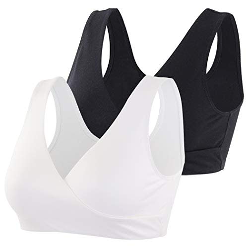 KUCI Maternity Nursing Bra Wireless Cotton Breastfeeding Bra for Sleep