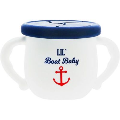 Pavilion Gift Company - Boat Baby - 3.5" Silicone Snack Bowl with Lid - Dining Bowls