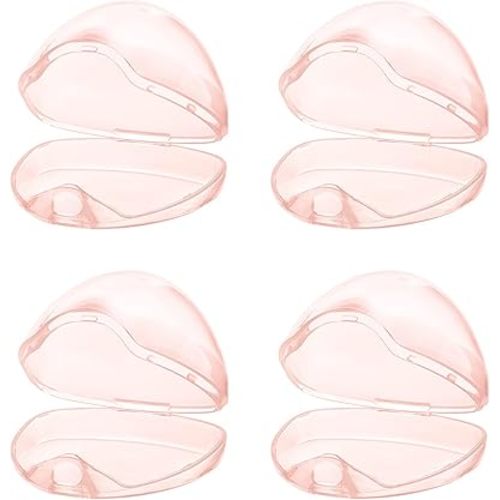 Accmor Pacifier Case, Pacifier Holder Case, Pacifier Container for Travel, BPA Free,Transparent Pink, 4 Pack