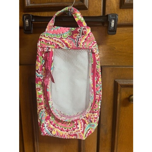 Vera Bradley Capri Melon Shoe Bag Pink Green Paisley 14x8 Retired Pattern travel