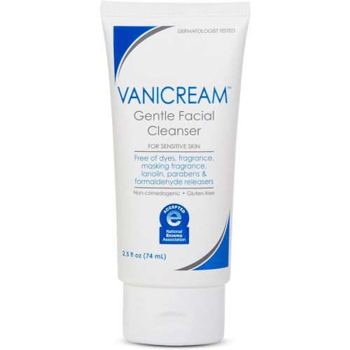 Vanicream Gentle Facial Cleaner, 2.5 Fl Oz, Formulated without Common Irritants for Sensitive Skin, Removes Makeup, Dirt & Excess Oils, Non-Comedogenic, pH-Balanced Face Wash