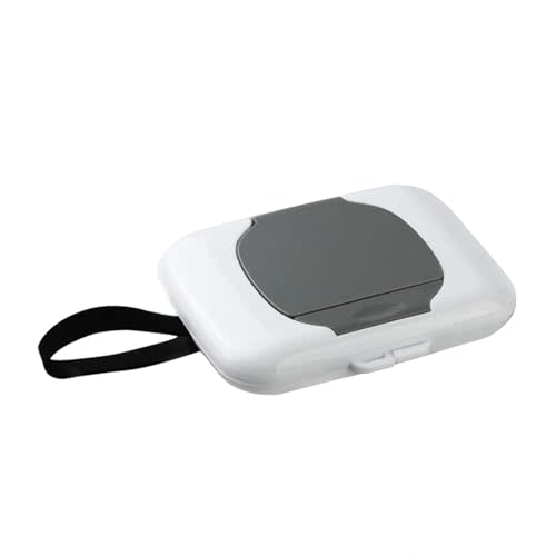 Grey Travel Wipe Holder Reusable, Wet Wipe Container Box Strollers, Hanging Dispensers Refillable Wipe Case Safe Wet Storage Baby Wipe Holder Travel Diaper, Wipe Holder Wet, Wipes and Holders