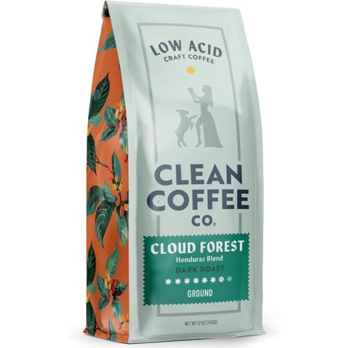 Clean Coffee Co. - Low Acid Dark Roast, Tested for Molds and Toxins, Honduras Blend, Notes of Caramel, Dark Chocolate, and Toasted Malts (Ground, 12 oz Bag)