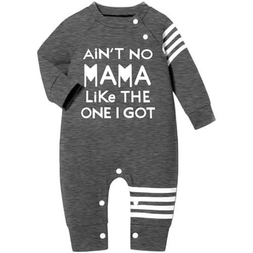 Baby Boy Clothes Infant Mamas Print Romper Stripe Sleeve Outfits Fall Winter Baby Clothing Jumpsuit
