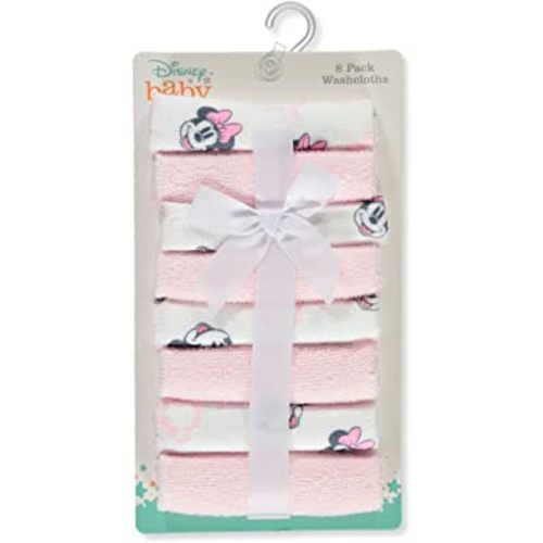 Disney Baby Big Girls 8-Pack Minnie Mouse Washcloths Set - Pink/Multi, one Size