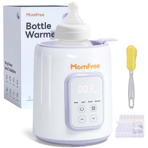 Momfree Baby Essentials Bottle Warmer,8-in-1 Baby Milk Warmer with Smart Temperature Control Fast Baby Food Heater,Automatic Shut-Off Breastmilk Warmer,with Defrost Keep for All Bottles