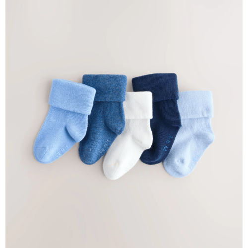 Blue Baby Roll Top Socks 7 Pack