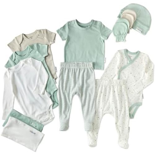 Welcome Home 14-Piece Baby Gift Set Organic Cotton Layette Clothing in Box for Boys & Girls