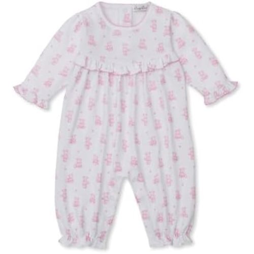 kissy kissy Baby Girls 100% Pima Cotton Teddy Bears Print Playsuit Footie, Newborn to 9 Months