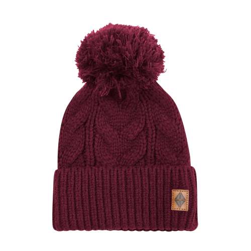Chunky Cable Knit Beanie in Burgundy