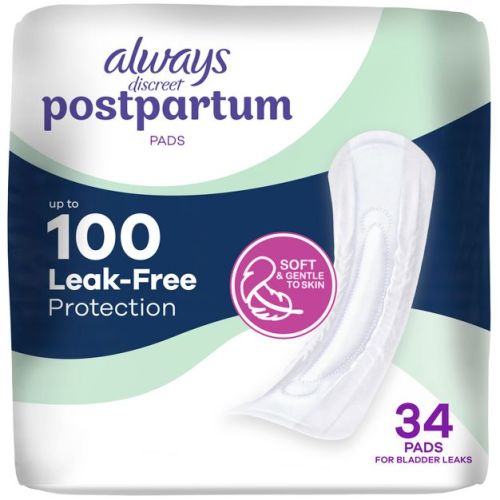 Always Discreet Super Regular Postpartum Pads - 34ct
