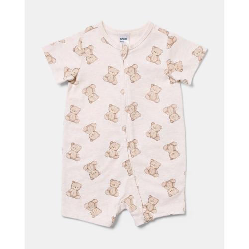 Cotton Short Sleeve Zip Romper - Kmart