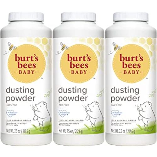 Baby Powder, Burt's Bees Hypoallergenic Dusting Powder, Non-Irritating, Calming Skin Care, All Natural, Talc Free,7.5 Ounce (Pack of 3)