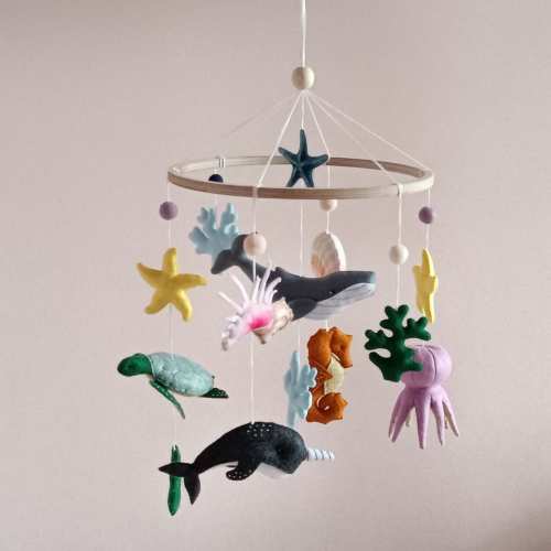 Ocean mobile for nursery, Under the sea baby mobile, Octopus mobile, Whale mobile nursery, Personalised new baby gift, Baby shower gift