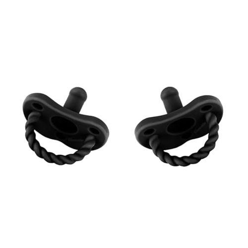 Sweetie Silicone Pacifiers for Newborn Pacifier Soother Baby Silicone Baby Pacifier Soft Silicon Certified BPA Free Set of 2 (Black)