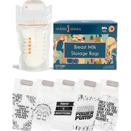 Breastmilk Storage Bags, Pump & Freeze Breast Milk, Bolsas de Leche Materna, Bolsitas de Almacenamiento - 8 Ounce, 200 Count