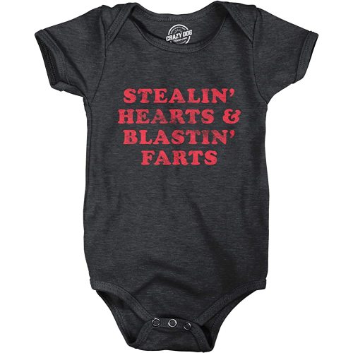 Stealin Hearts and Blastin Farts Funny Cute Baby Body Suit