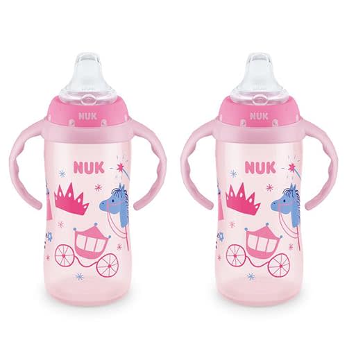 NUK Learner Cup, 10 oz, 8+ Months, 2 Count – BPA Free, Spill Proof Sippy Cup
