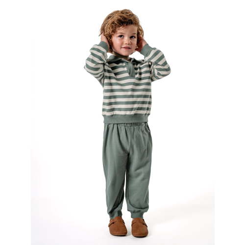 Modern Moments by Gerber Toddler Boy Polo Sweatshirt and Sweatpant Outfit Set, Sizes 12 Months - 5T