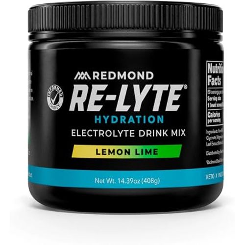 REDMOND Re-Lyte Sugar Free Electrolyte Powder Drink Mix (Lemon Lime)