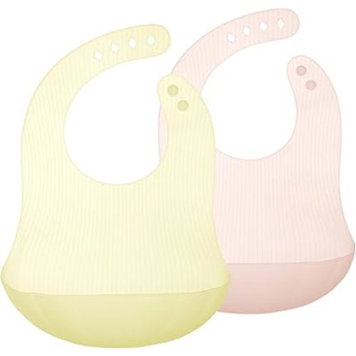 Olababy Fold N Go Silicone Baby Bib w Travel Case | Lightweight Design Eases Pressure Bruising for Infants & Toddlers