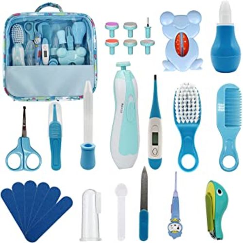 Baby Healthcare and Grooming Kit, 26 in 1 Baby Electric Nail Trimmer Set Newborn Nursery Health Care Set for Newborn Infant Toddlers Baby Boys Girls Kids Haircut Tools