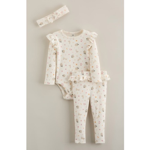 Flutter Bodysuit, Pants & Headband Set, Newborn