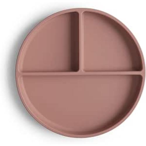 mushie Silicone Suction Plate | BPA-Free Non-Slip Design (Cloudy Mauve)